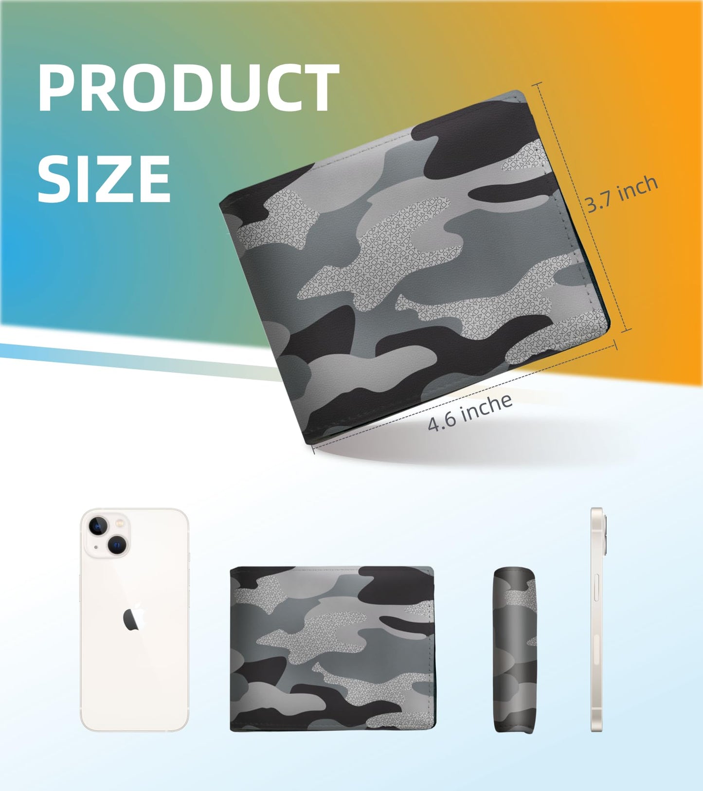 WRIGAEL Credit Card Holder Wallet Rfid Blocking Kids Boys Bifold Teen Cool Cute for Cash with ID Window Cardholder Teenage Teenager, Black Grey