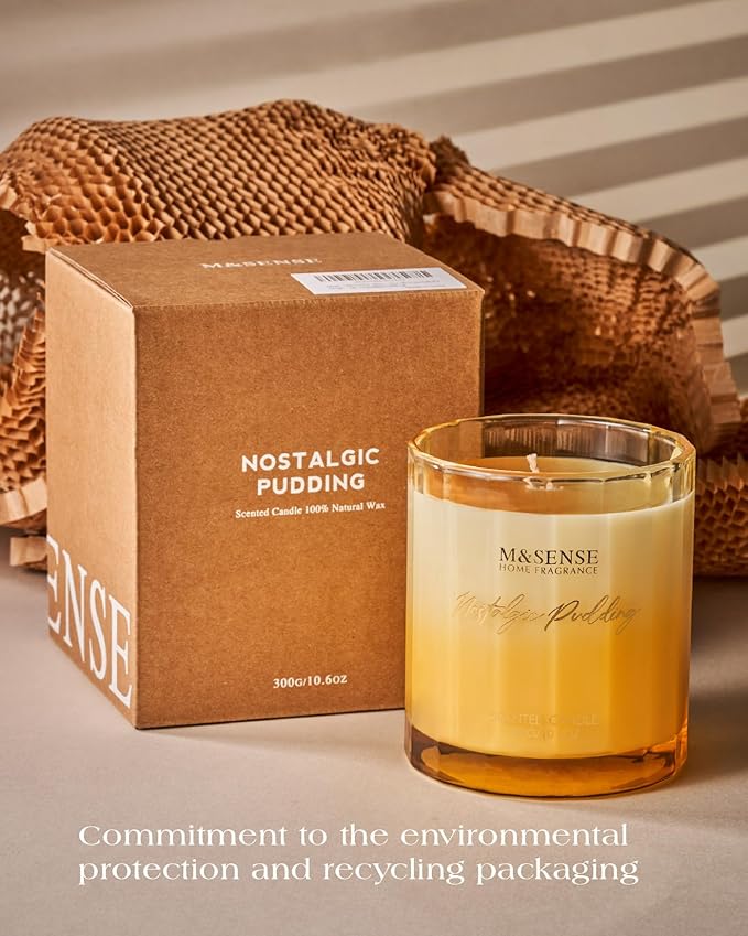 M&SENSE Grapefruit Scented Candles for Home, 10.6oz 60 Hours Non Toxic Natural Soy Candles in Glass Long Lasting Slow Burning, Unique Luxury Gifts Cozy Room Decor for Women Men