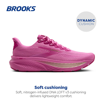 Brooks Women’s Ghost 17 Neutral Running Shoe - Pink/Fuchsia/Gold - 10 Medium