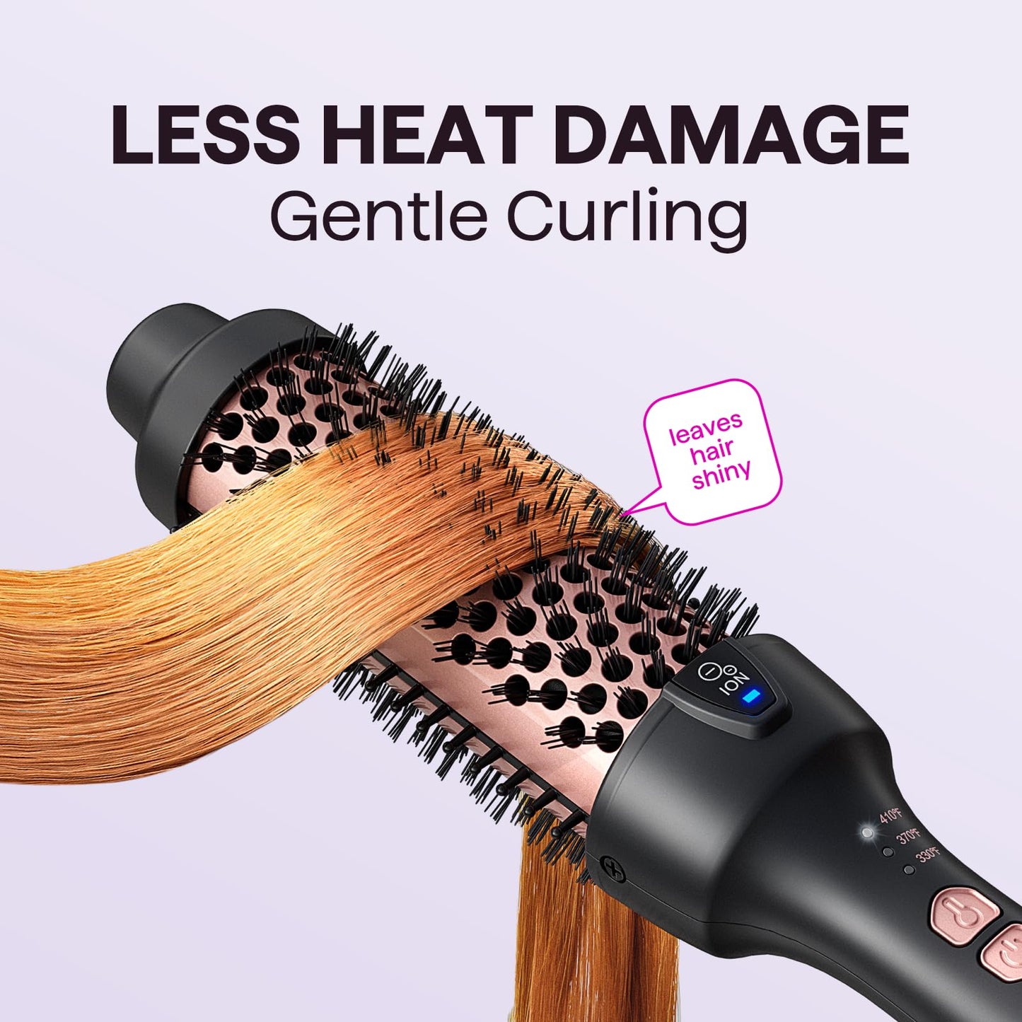 Wavytalk Updated Version Thermal Brush, 1.5 Inch Negative Ion Blowout Express Thermal Round Brush Creates Salon-Quality Blowouts, lonic Frizz Reduction Makes Hair Shinier & Smoother (Millennial Pink)