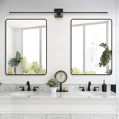 URSOLA Black Bathroom Light Fixtures, 48 inch Modern LED Vanity Lighting Over Mirror, 3CCT Dimmable Wall Sconces for Bedroom