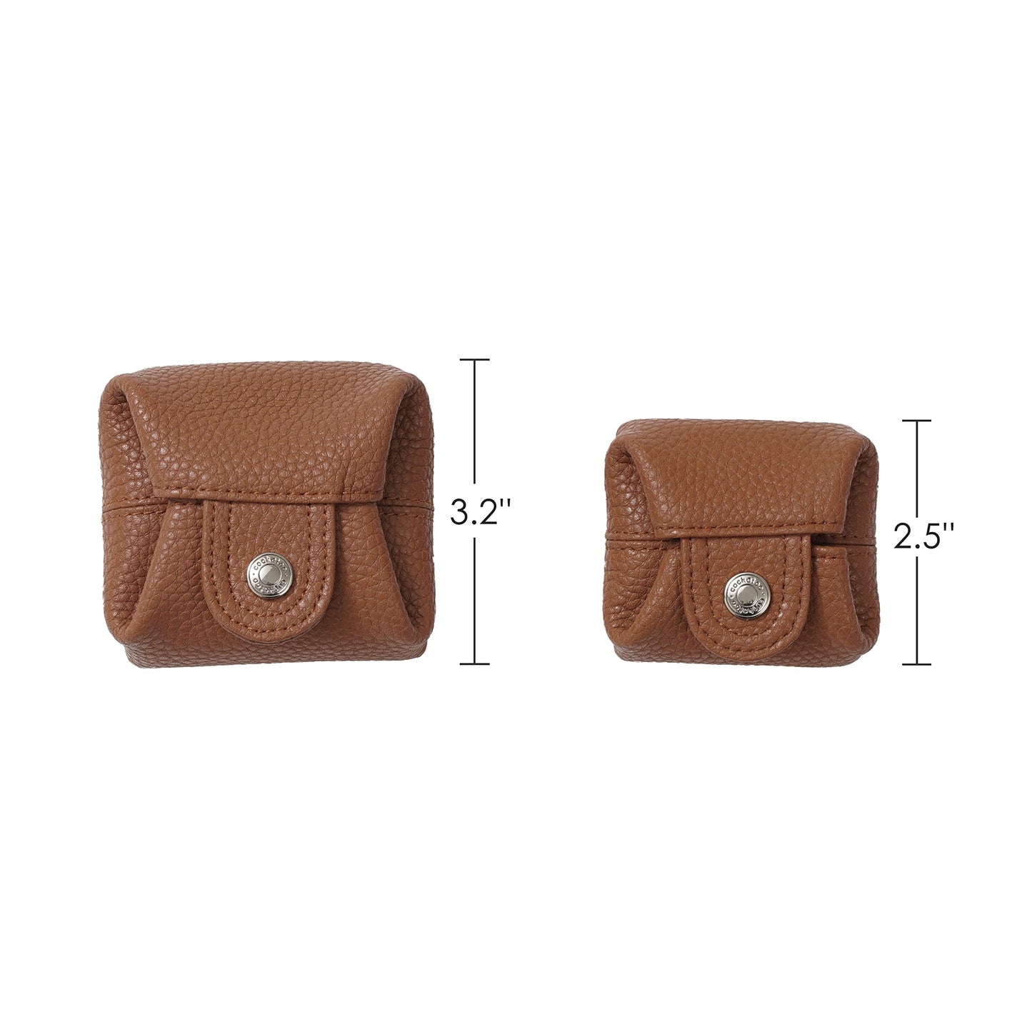 Cockatoo Genuine Leather Coin Pouch Change Holder, Mini Snap Pocket Wallet for Men Women (Brown, Small)