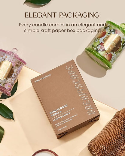 M&SENSE Pear Fressia Candles Home Scented, Organic Soy Candle 12.7oz 75 Hour Long Lasting Slow Burning, Spring Floral Fragrant Relaxing Aromatherapy Candle, Aaesthetic Candle Gift for Women