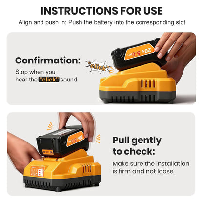 20v Max Battery Replacement for Dewalt Battery 5.0Ah with DCB112 Battery Charger Station for DCB200 DCB120