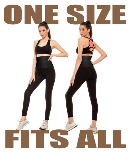 Waist Trainer for Women - Adjustable Postpartum Belly Wrap Tummy Control Bandage & Core Stability, Elastic Waist Trimmer Belt for Fitness, Daily Use, Black