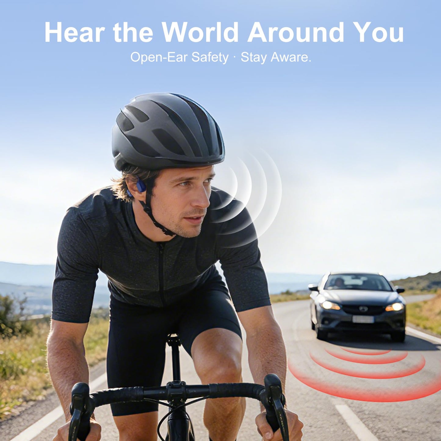IFECCO Bone Conduction Headphones Bluetooth 6.0 - IP67 Waterproof Bone Conduction Headphones with Mic,Wireless Open Ear Earbuds for Running Gym Walking Cycling (Blue)