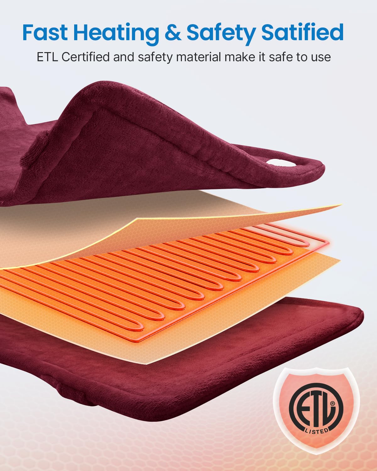 RENPHO Electric Heating Pad for Back Pain Relief, Birthday Christmas Gifts for Women Men Mom Dad Elderly, FSA Eligible Items Only List, Large Heat Pad for Neck Shoulders, 24"x33", ETL Certified, Gray
