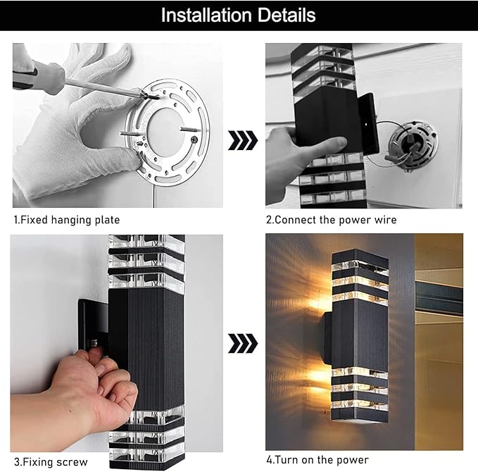 10Pack 15inch Outdoor LED Wall Lights,4000K Day White Outdoor 18W Wall Light Aluminum Body Waterproof IP65 led Porch Light for House Patio Garage Garden.(No Sensor)