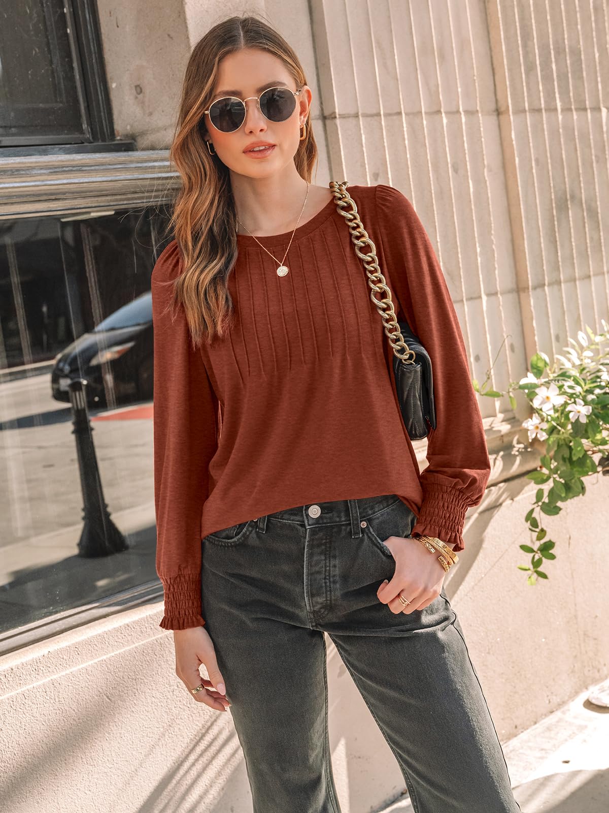 AUTOMET Long Sleeve Shirts Women fall fashion 2025 Business Casual Top Trendy Dressy Blouse Cute Work Old Money Peplum Babydoll Tee T Tshirt Ladies Tunic Clothes Teacher School Outfit Western Clothing