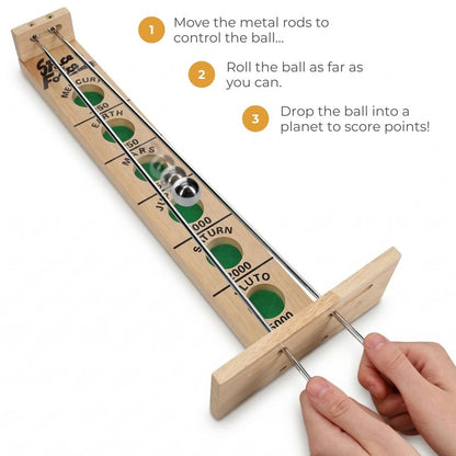 WE Games Shoot the Moon - Classic Solid Wood Rolling Ball Game for Family Fun & Skill Building, Enhances Social Skills, Patience & Perseverance
