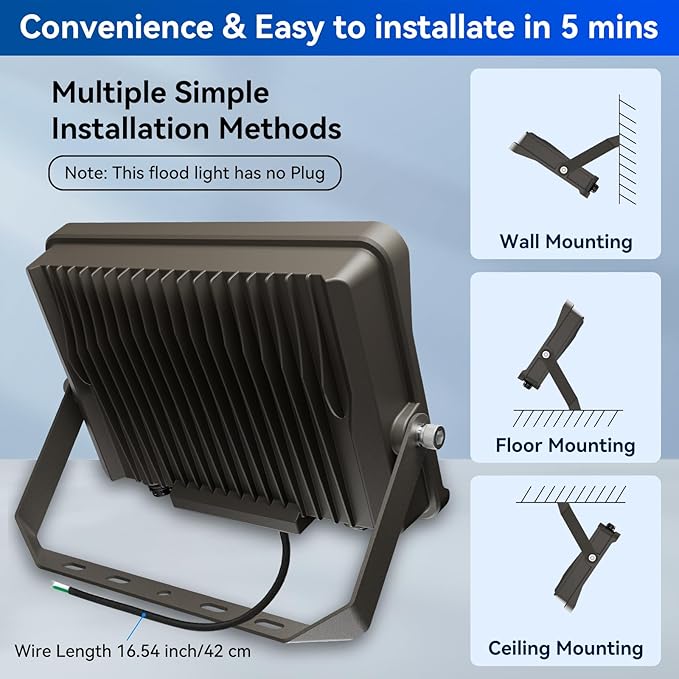 200W Flood Lights Outdoor, 22000LM 5000K with Dusk-to-Dawn Photocell, IP65 Waterproof Security Lights Bright LED Parking Lot Light with Trunnion Mount for Yard Garage Stadium