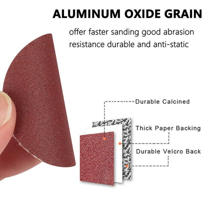 POTUINOM 100PCS 2 Inch Sanding Disc Sander Attachment Disc 60-Grit Hook and Loop Sandpaper Alumina Orbital Sander Pads for Polishing, Grinding, Woodworking