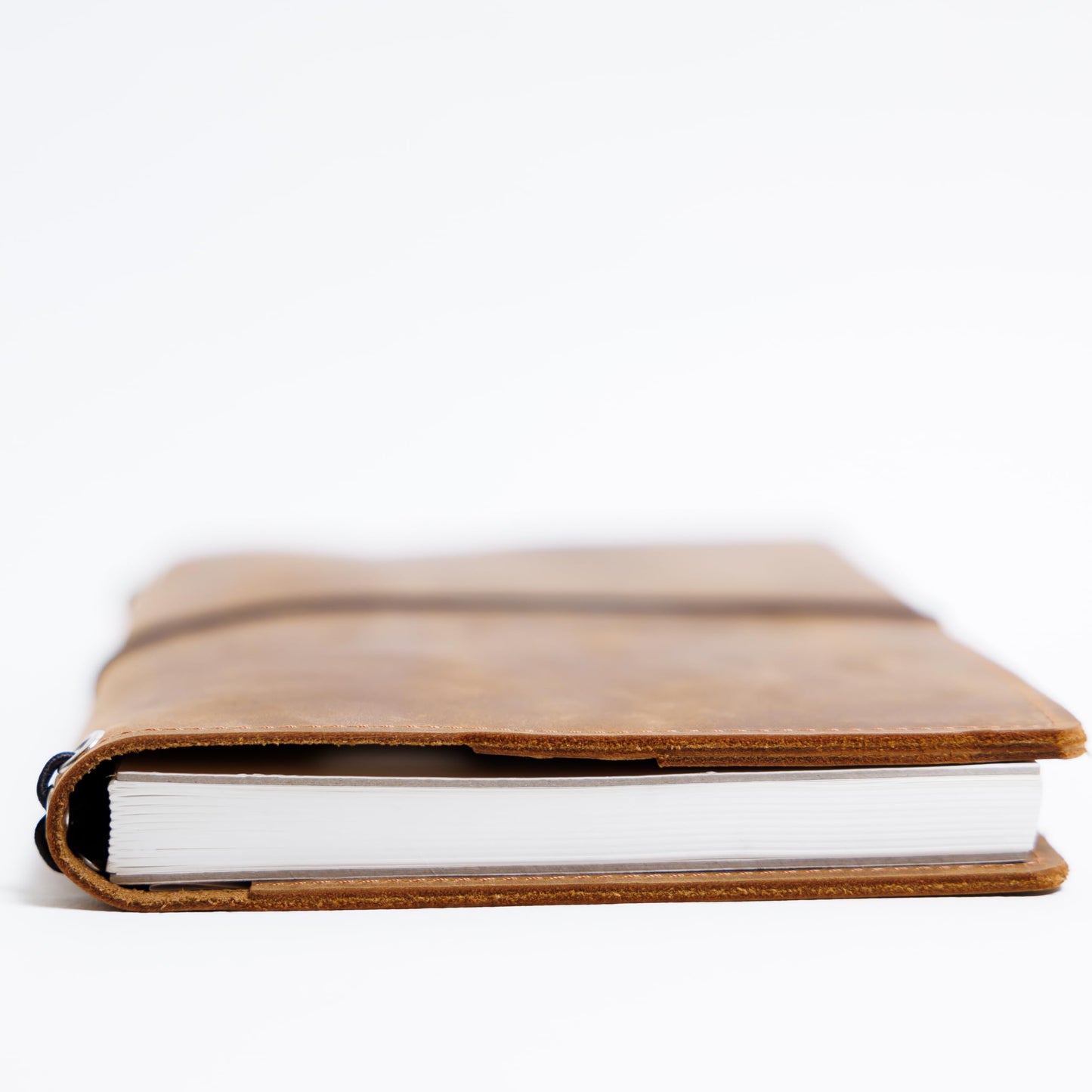 Leather Journal Cover A5 – Full Grain Handmade Notebook Cover with Card Slots, Pen Loop & Elastic Bands – Refillable Field Notes Planner for Work, Study & Travel, Premium Leather Gift Non-Custom