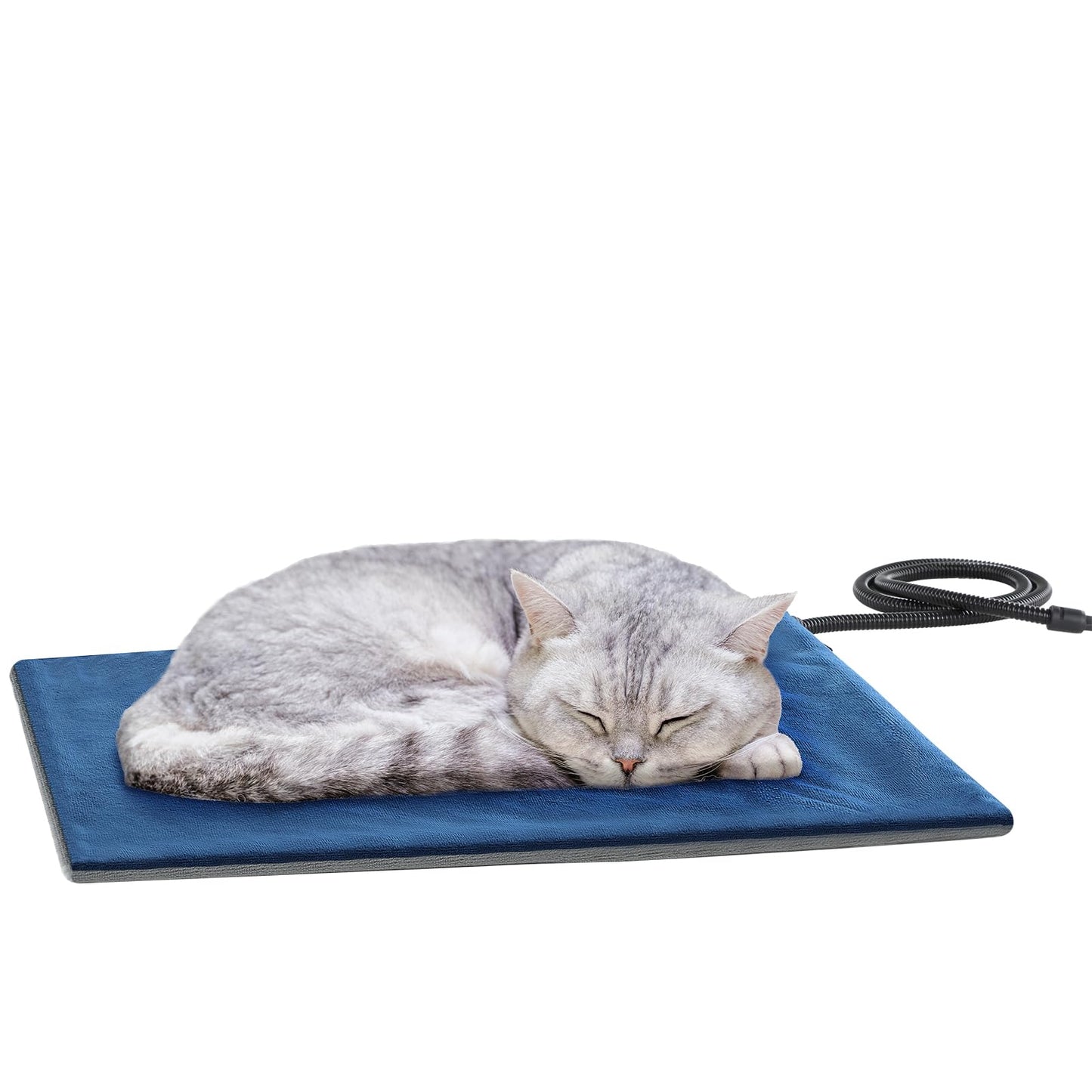 Pecute Cat Heating Pad Indoor, 6 Adjustable Temperature with Timer, Dog Heating Pad with Dual-Resistant Cable, Waterproof Layer, Heated Cat Bed Mat Blanket, Electric Pet Heated Pads for Cats Dogs