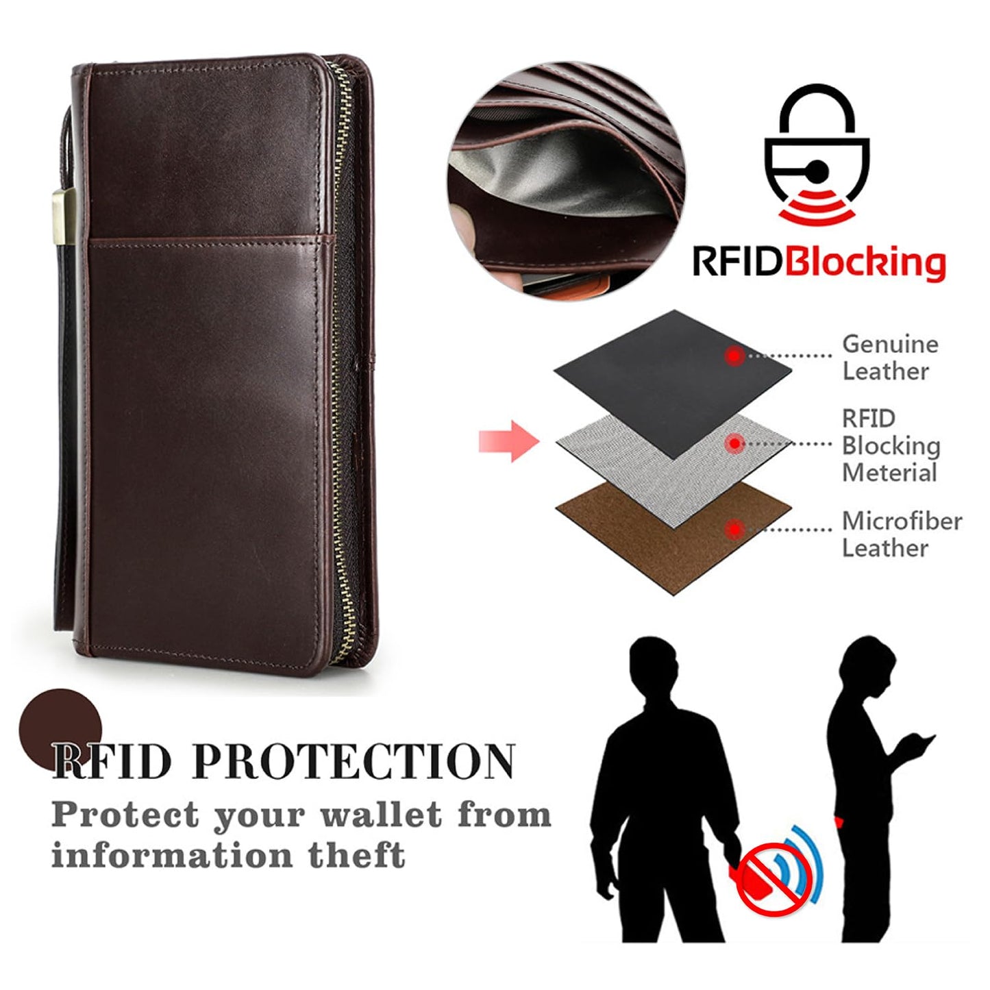 CataPurus Top Grain Leather Travel Passport Wallet Holder for Man & Woman, Handmade with Three-Layer for 4 Passports & Multi Cards, RFID Blocking Large Capacity for Cards/Passports/Tickets, Blue