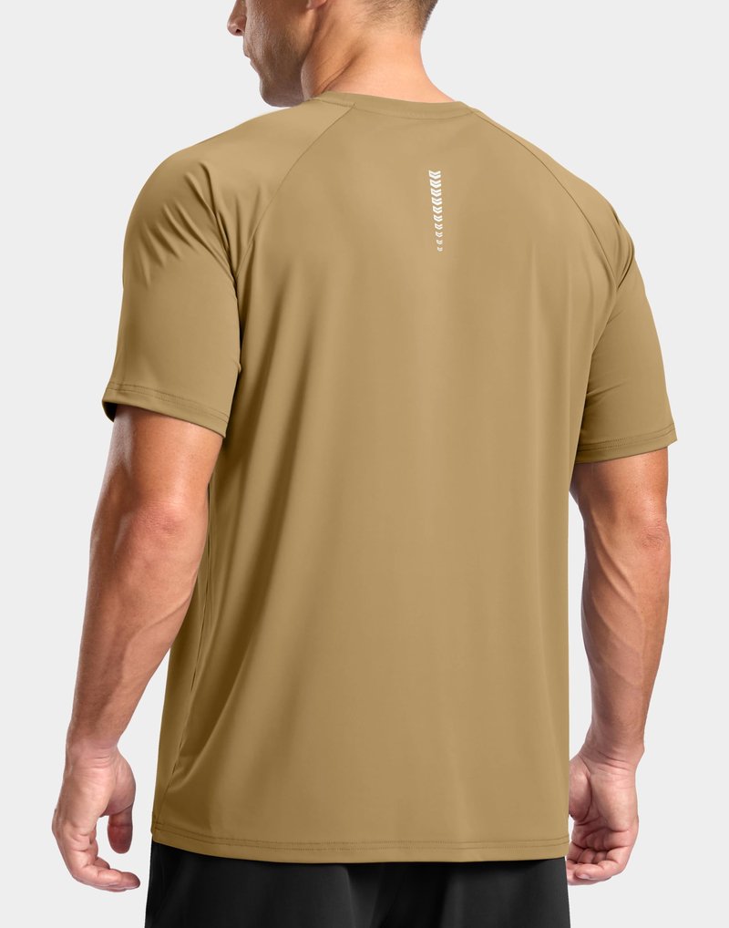 G Gradual Men's Athletic Workout T-Shirts Moisture Wicking Cooling Running Shirts Short Sleeve Performance Tee for Gym Tennis(Khaki,XXL)