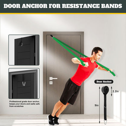 Exercise Bands Resistance Bands for Working Out,Pull Up Bands Set,at Home Workout Equipment,Workout Bands for Men and Women,Stretch Bands for Exercise (Yellow, Orange, Red, Green)