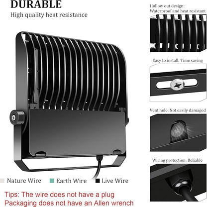 36000LM LED Stadium Flood Light Commercial 1500W Equivalent LED Arena Lighting Wall Mount Floodlights Outdoor 5500K 85-277V Waterproof 240W Shoebox Fixture for Court,Street,Yard 3 Pack