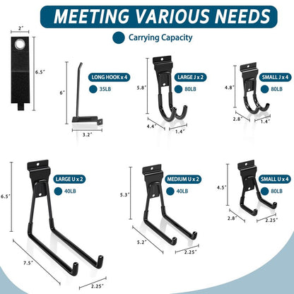 klasit Slatwall Hooks Black 20Pack Firmly and Durable Slatwall Accessories,Perfect for Organizing Garden Tools and Heavy Duty Tools and Garage Hooks Organize Your Space Efficiently
