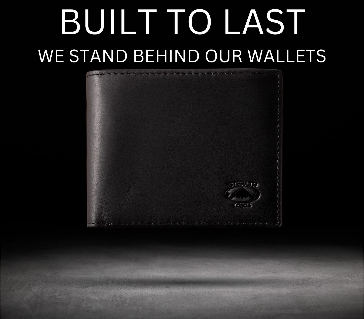 Stealth Mode Leather Bifold Wallet for Men - RFID Blocking, 11 Card Slots, Gift Box