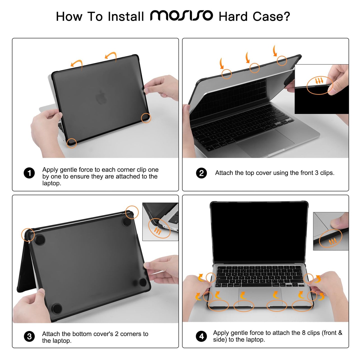 MOSISO Compatible with MacBook Air 13 inch Case M5 2026 M4 2025 M3 M2 2024-2022 A3449 A3240 A3113 A2681, Seamlessly Closes Anti-Crack&Anti-Fingerprints Hard Shell for MacBook Air 13.6, Black