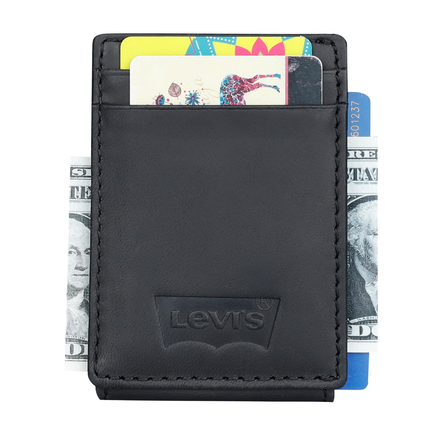 Levi's mens RFID Slim Everyday Card Case Wallet Black