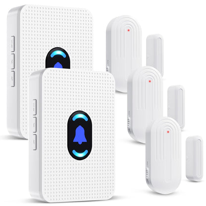 Daytech Wireless Door Chime, Door Dinger for Business Entry/Store/Home/Office, Door Alarms When Opened with 800 Ft Range,20 Chimes 5 Adjustable Volume 2 Sensors + 2 Receivers