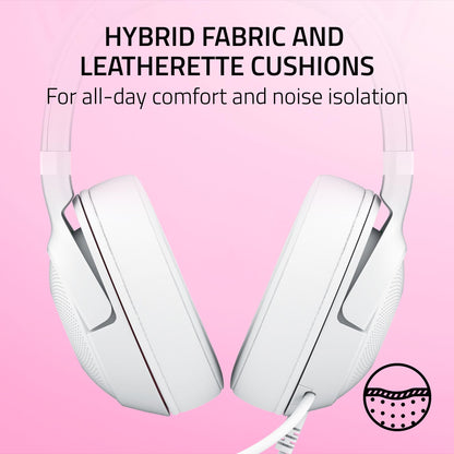 Razer Kraken Kitty V2 USB Wired Headset: Chroma RGB Kitty Ears - Stream Reactive Lighting - HyperClear Cardioid Mic - 40 mm Drivers - 7.1 Surround Sound - Comfortable Ear Cushions - White