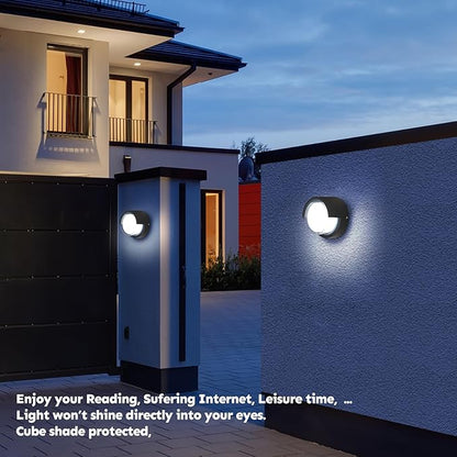 Patio Wall Light 4 Pack 12W Outside Wall sconces 6500K Cold Lights Outdoor Wall Light Modern Wall Porch Light Outdoor Light Fixture