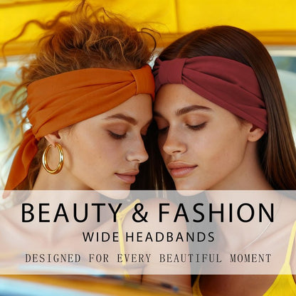 Chicingyou 12 Pcs Headbands for Women Wide Sweat Absorb Headbands Thick Sports Stretchy Sweat Bands Non-Slip Hairbands for Running Yoga Boho Twisted Hair Accessories(Classic Style)