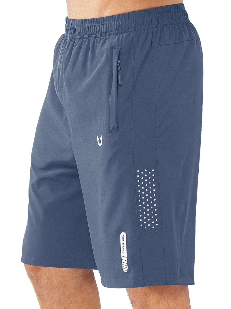 NORTHYARD Men's Athletic Running Shorts Gym Workout 7"/9"/5" Quick Dry Lightweight Sports Basketball Tennis 3 Zipper Pockets FEDERALBLUE-9inch 4XL