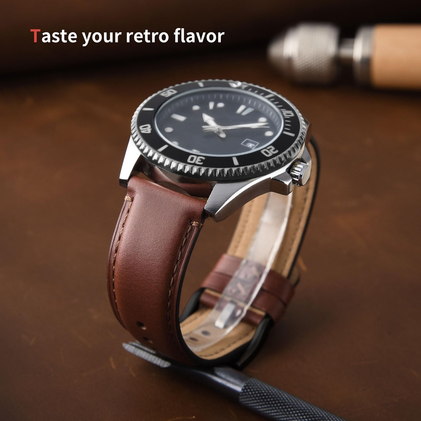 Fullmosa Watch Bands,18mm 19mm 20mm 22mm 24mm 26mm Quick Release Leather Watch Band Strap - Burnished Leather Watch Band Vintage Wristband