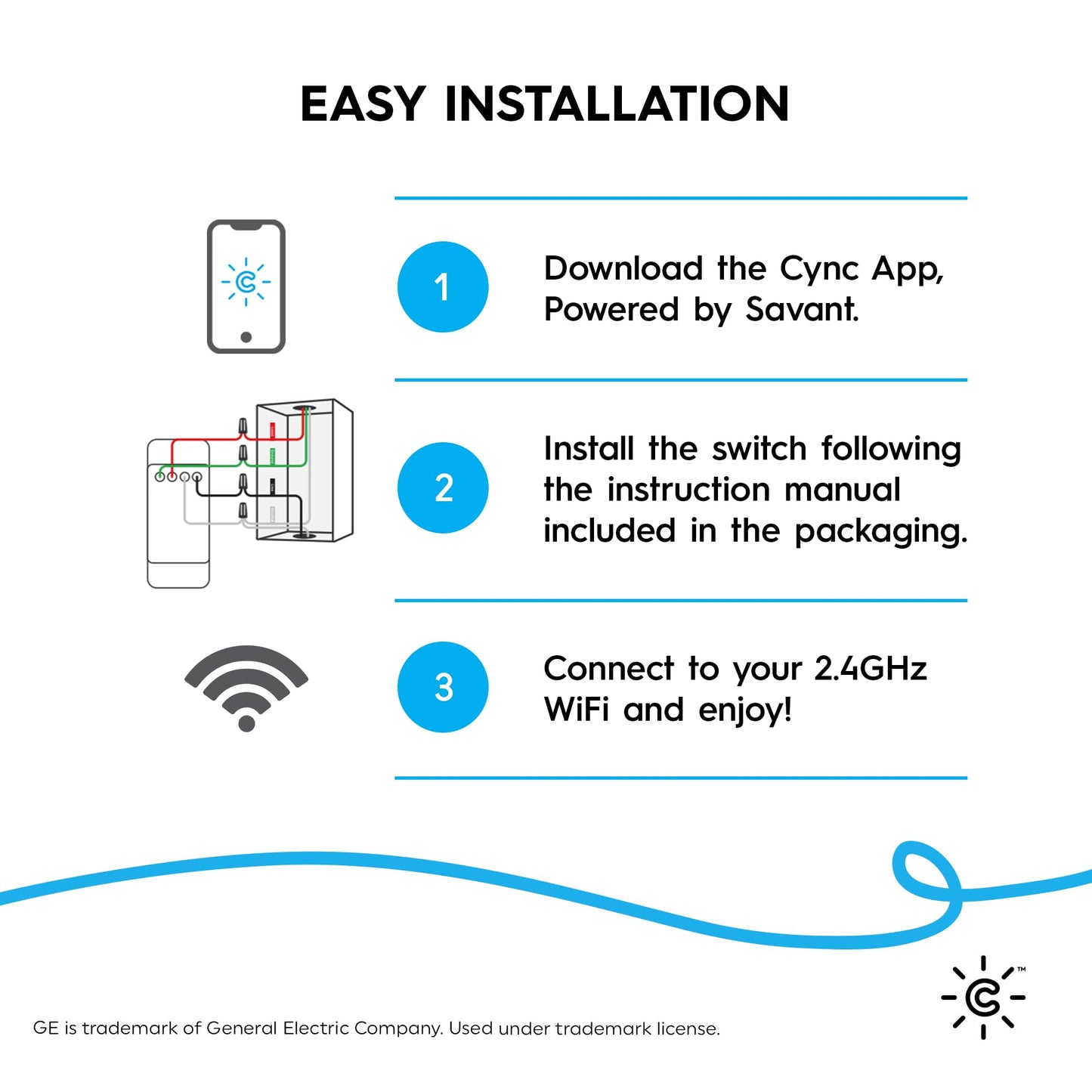 GE CYNC Smart Dimmer Light Switch & Motion Sensor, No Neutral Wire Required, Bluetooth and WiFi 3-Wire Switch, Works with Amazon Alexa and Google Home, White (1 Pack)