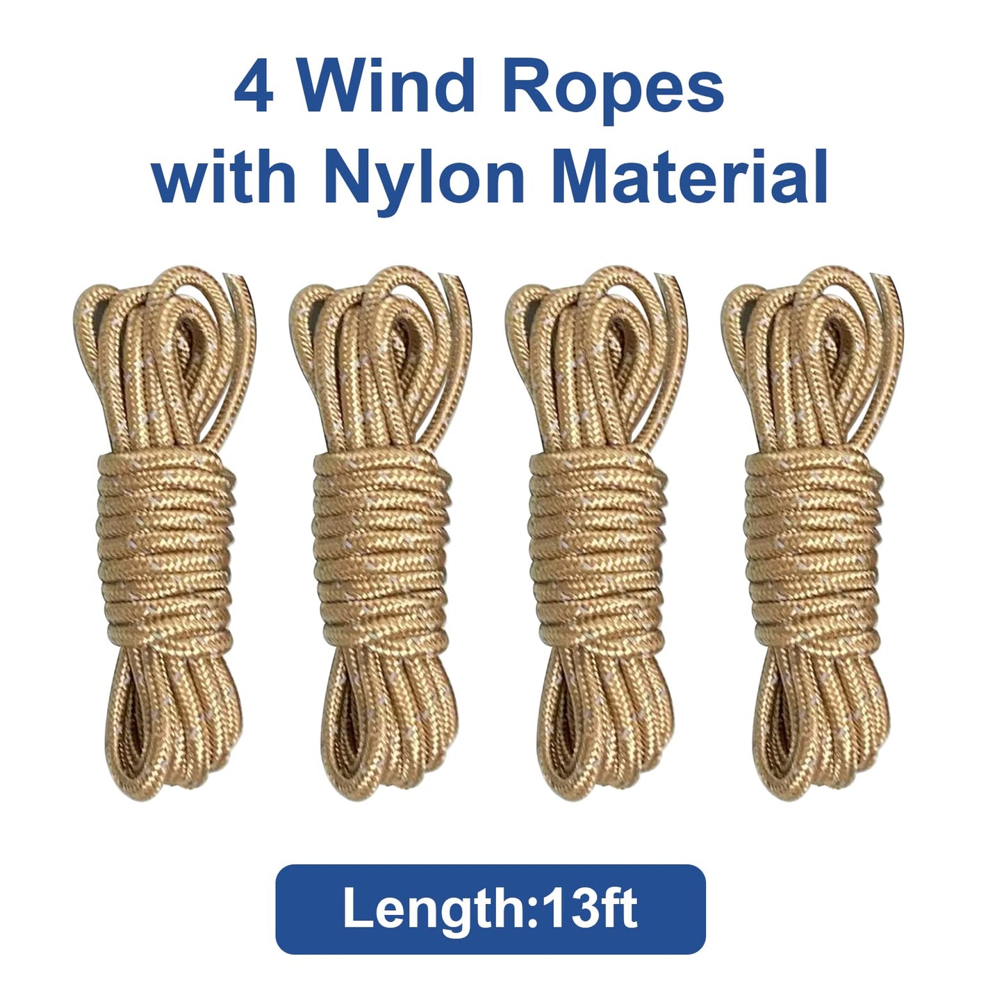 Eurmax USA 4 Pack Heavy Duty Ground Stakes,Industrial Grade Spiral Steel Screw-In Anchors with 4 Bonus Tie-Down Ropes,High Wind Stabilizing Kit for Trampolines,Dog Tie-Out,Canopies,Outdoor Sheds,Black