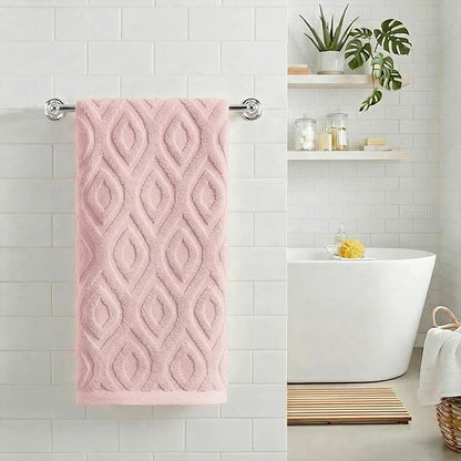 Artoid Mode 1 Pc Pink 3D Diamond Grid Jacquard Hand Towels