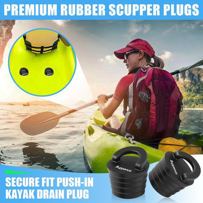 1-1/2" Kayak Scupper Plugs, Push-in Boat Drain Kayak Plugs for Sit on Top with Ring Pull Design, Watertight Livewell & Bilge Stoppers for Marine Drain Holes, Canoes & Small Watercraft (4Pack)