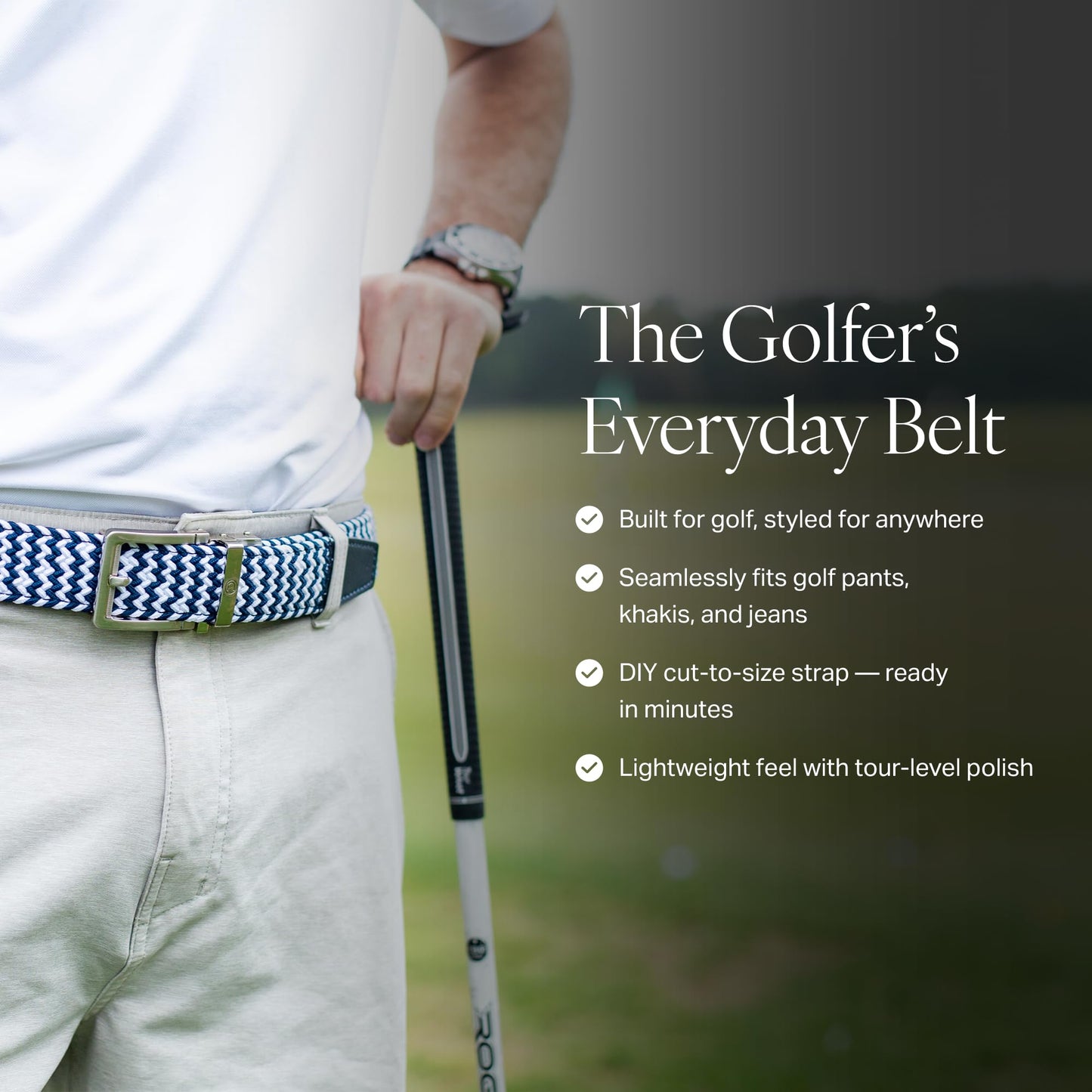 Nexbelt Men's Braided Ratchet Golf Belt – Adjustable, Stretch Fit – For Casual Wear & Golfing (Fits up to 50") - Black