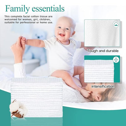 Soft Disposable Face Towel, Cotton Facial Dry Wipes 300 Count, Cotton Dry Wipes