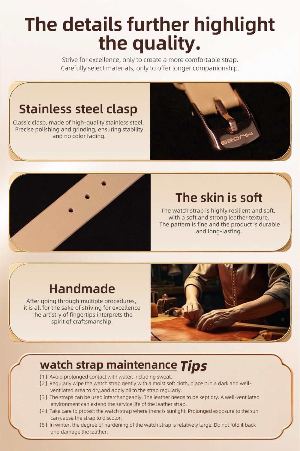 MIJOBS Strap for Xiaomi Mi Band 10/9/8 Genuine Leather Breathable Replacement Strap for Mi Fit Band 10 SmartWatch Straps Wristband Bracelet for Women Men