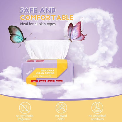 600 Count Disposable Face Towels Ultra Soft Hand Washcloth Lint-Free Dry Wipes