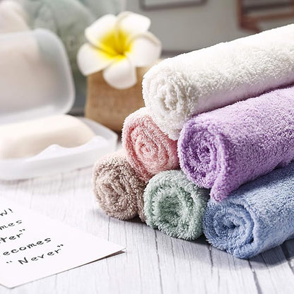Syhood 12 Pieces Face Wash Cloth 12 x 12 in Makeup Remover Cloths Towel Coral