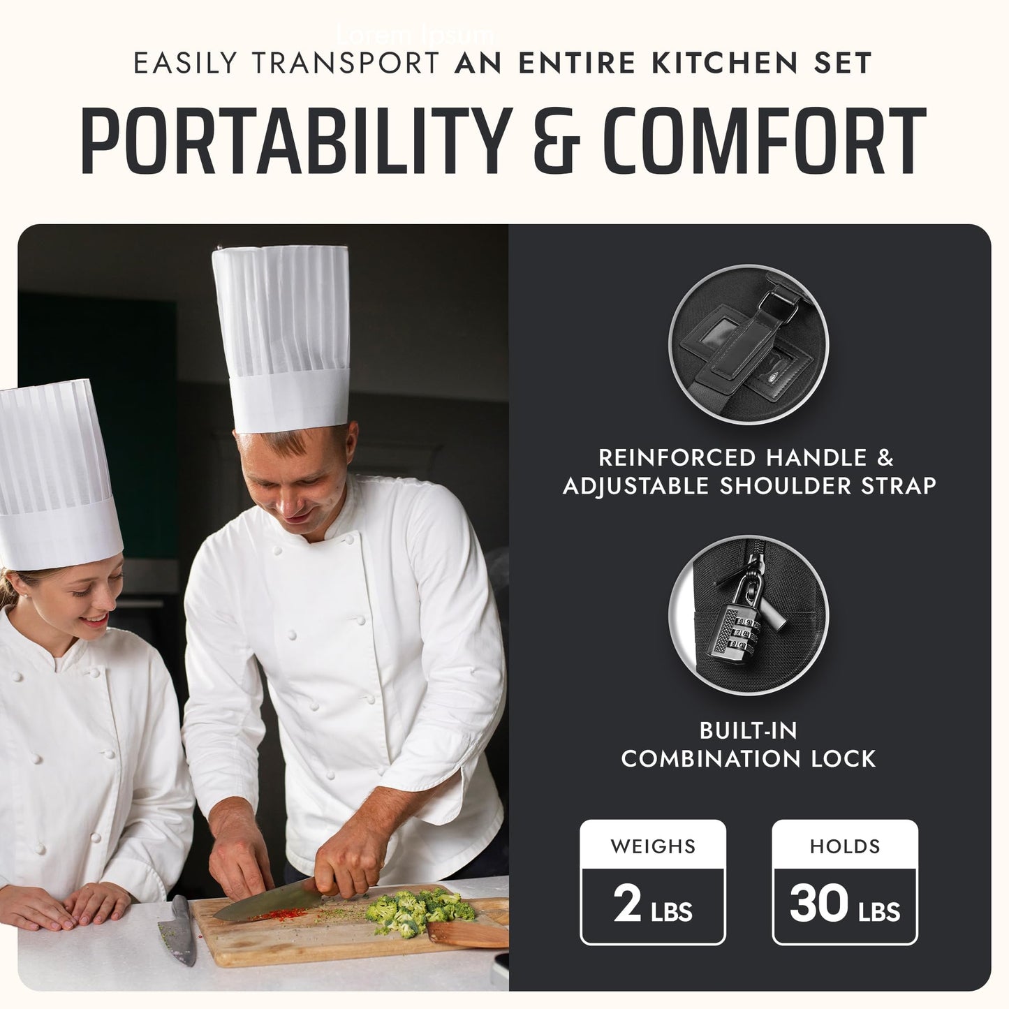 Asaya Chef Knife Sling Bag - 29 Pockets for Knives and Kitchen Utensils - Business Card Holder and Lock - Water Resistant and Durable Ballistic Nylon Backpack for Chefs