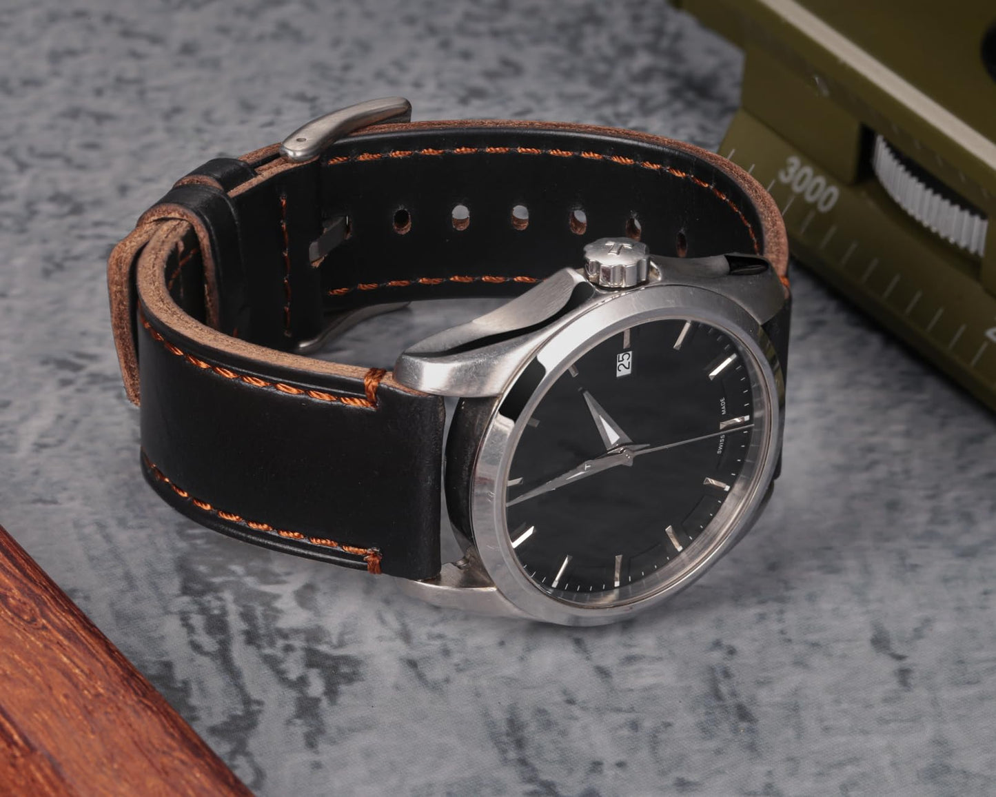 hemsut h Soft Leather Watch Bands for Men, Horween Quick Release Leather Watch Strap Vintage Watch Replacement Wrap of 22mm