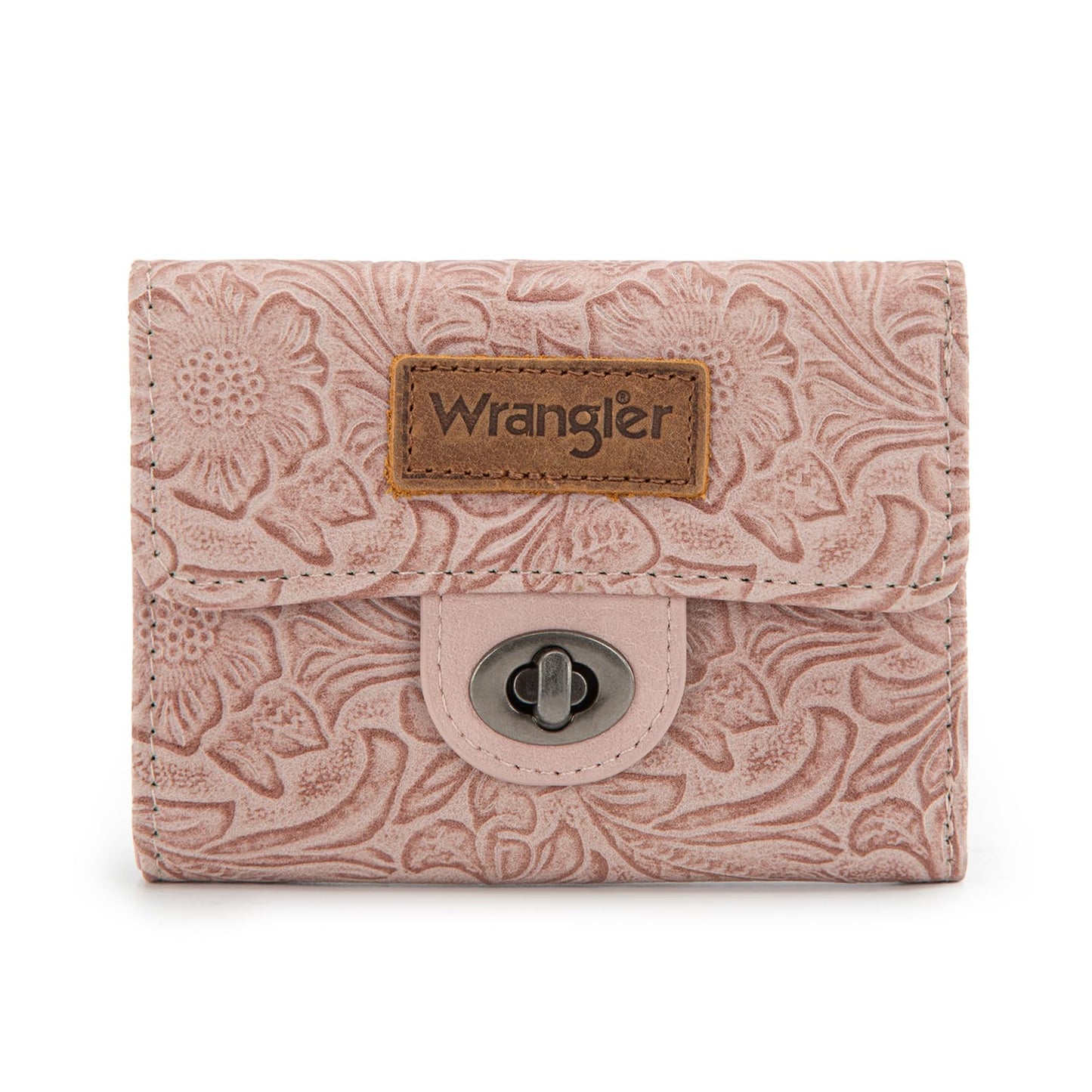 Montana West X Wrangler Small Wallet Minimalist Trifold Women's Wallets Card Cases Western Floral Money Organizers with Rfid Blocking Lining and Zipper Coin Pocket