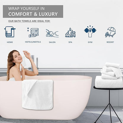 Extra Large Bath Towel Set of 4, Oversized Bath Sheet Super Soft Highly