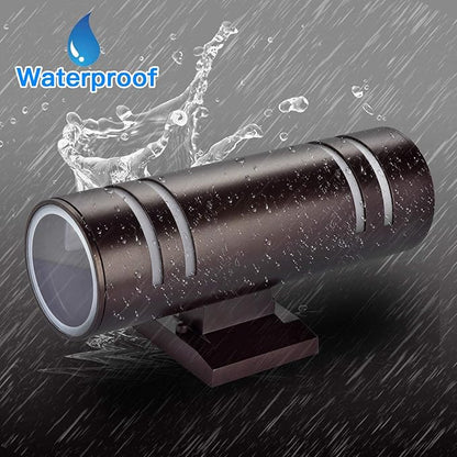 Outdoor Wall Lights Exterior, Modern Outside Sconce Wall Lighting, Exterior Light Fixture Wall Mount Oil Bronze Cylinder, Up Down Outdoor Lights for Garage, House, Porch