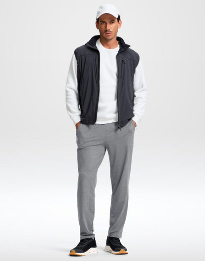 G Gradual Men's Sweatpants with Zipper Pockets Lightweight Athletic Workout Pants Soft Casual Lounge Sweat Pants for Mens(Platinum Heather, L)