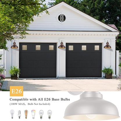 Outdoor Gooseneck Barn Lights Outdoor Wall Sconces Farmhouse Exterior Wall Mount Light Vintage Wall Lighting Fixture Industrial Bronze Lantern for Porch Entryway Garage Patio, 2 Pack