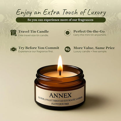 Scented Luxury Candles Outdoor Mosquito Bug Repellent Ceramic Jars, Soy Wax | The Green Life, Large Natural Candle - Green Melon & Peppermint | Non Toxic, 2 Wicks, Reusable Jar