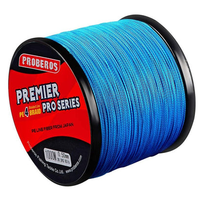 BAIKALBASS Superpower Braided Fishing Line 4 Strands Strong Multifilament PE Braid Wire for Saltwater 328Yard/300M 8LB Blue